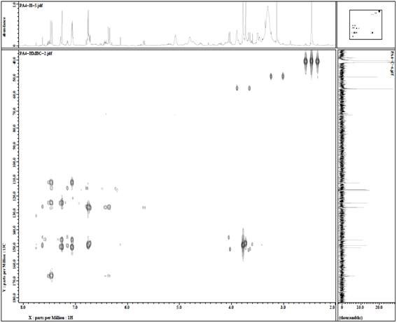 화합물 PA4의 HMQC spectrum
