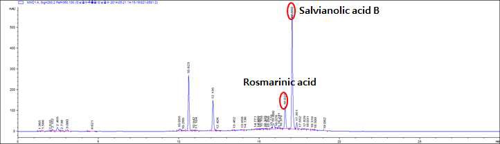 단삼의 HPLC 분석