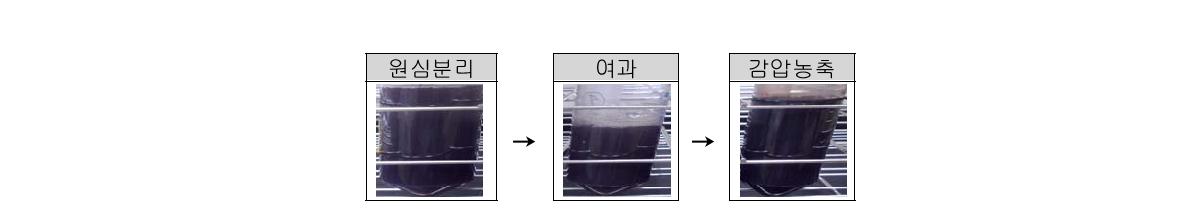 BBO1-48균주에 의한 맥강 발효물의 액상 공정별 단계별 사진.