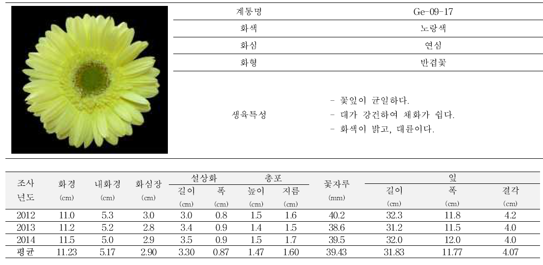 2012년도 육성품종 ‘라임지나’