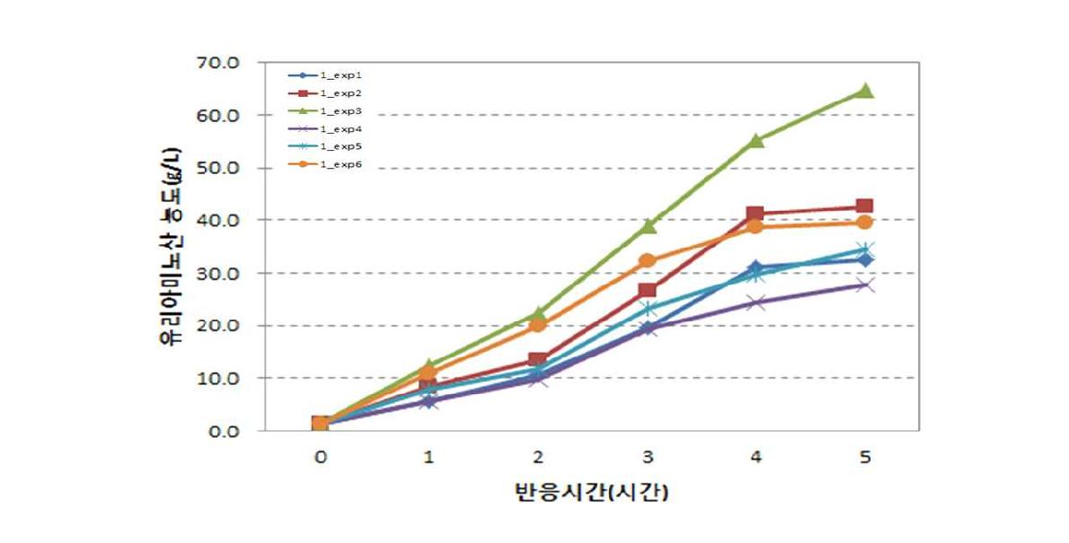 50℃ 반응 혈액의 유리아미노산 농도 측정 실험