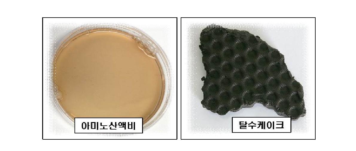 최종 생산된 아미노산액비와 탈수케이크