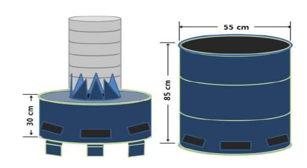 Fig. 3-282. 드럼형 화목 biochar 제조장치 설계도