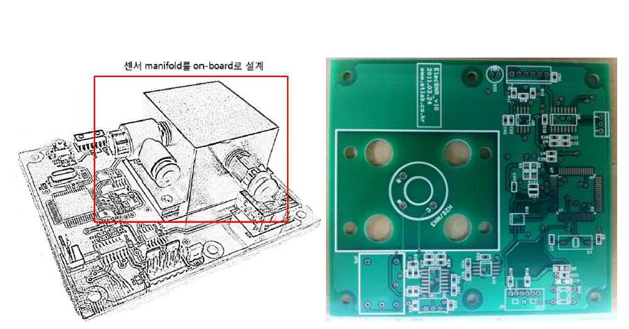 On-board형태로 센서 manifold를 PCB에 고정(제작 예제)