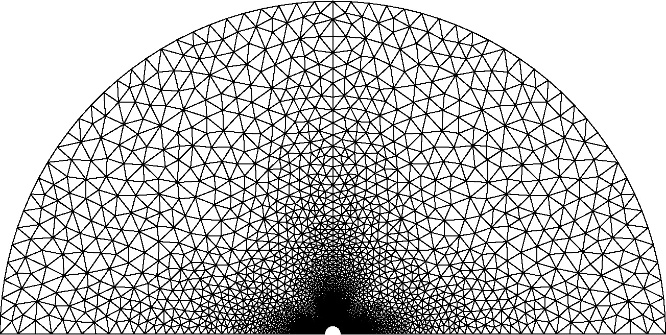 그림 39 Grid of Axisymmetric sphere