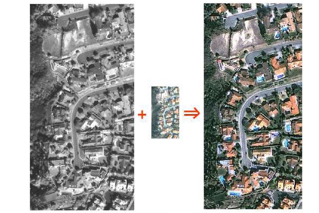 Image pan-sharpening 곁과