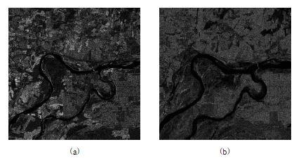 Experimental Kompsat-5 images (a) the sensed image taken on Dec. 12, 2014 (b) the reference image taken on October 08, 2014.