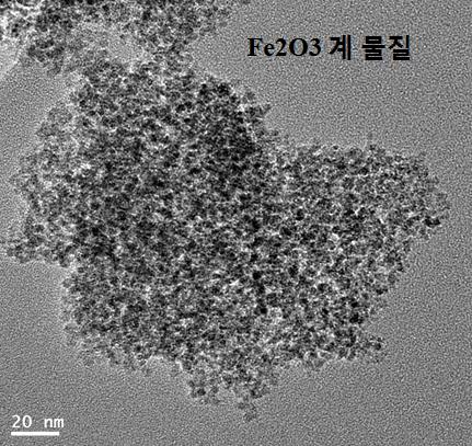 Fe2O3-SnO2계 물질의 TEM 사진