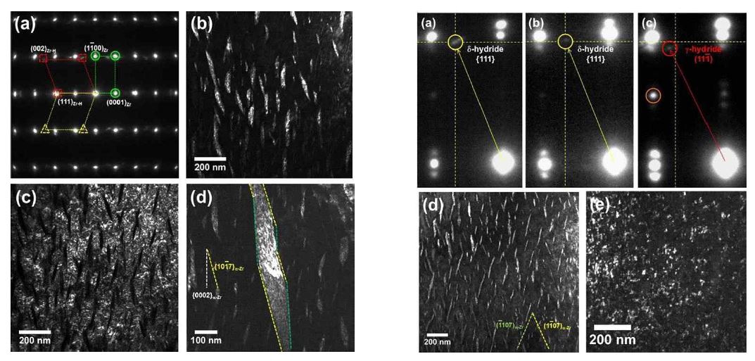 그림 6. (a) Zr 합금 내 hydride 석출상 결정구조 및 분포 (b) 냉각 속도 제어에 따른 생성 석출상 구조 분석