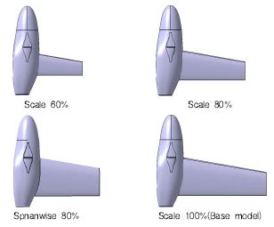 그림 37 확장날개 parametric study 형상