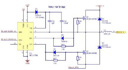 그림 46 Motor End Stage - High Side Voltage generator & Half Bridge Circuit