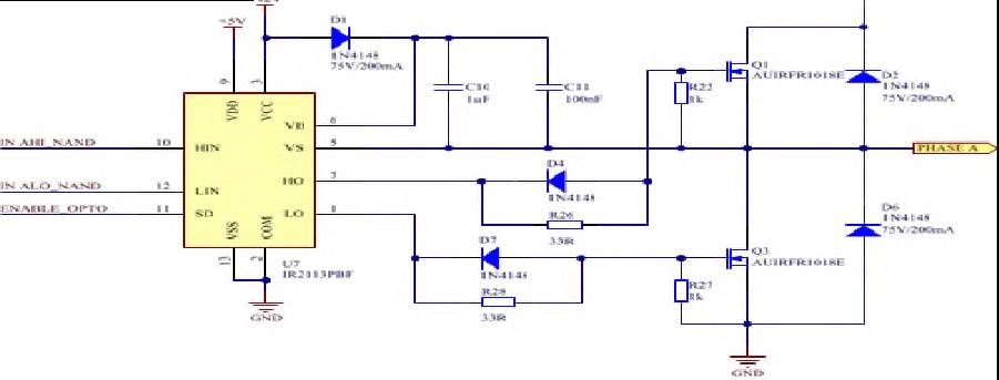그림 60 Motor End Stage - High Side Voltage generator & Half Bridge Circuit