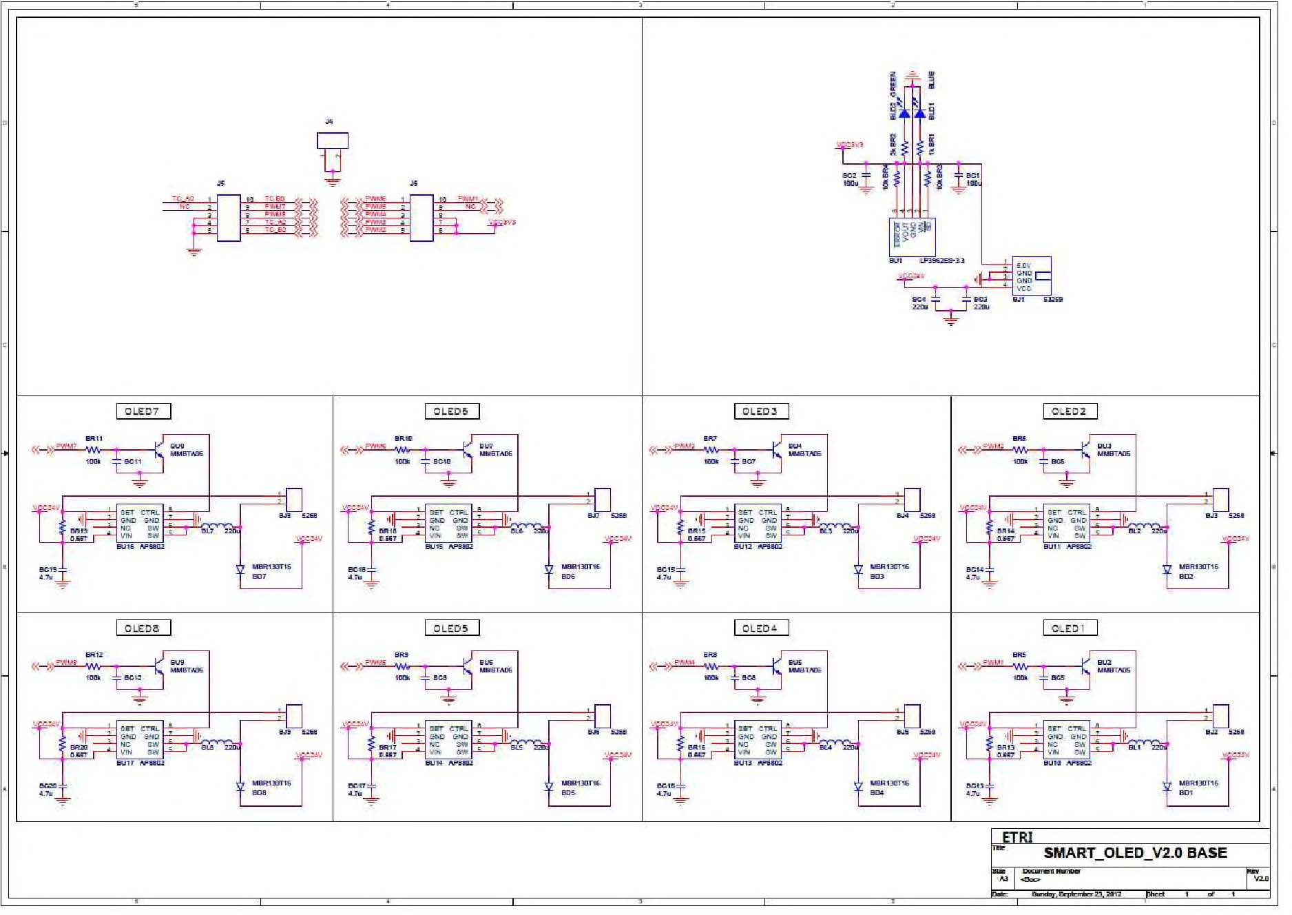 Schematic diagram of SMART OLED driving board