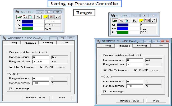 Pressure controller setting (range)