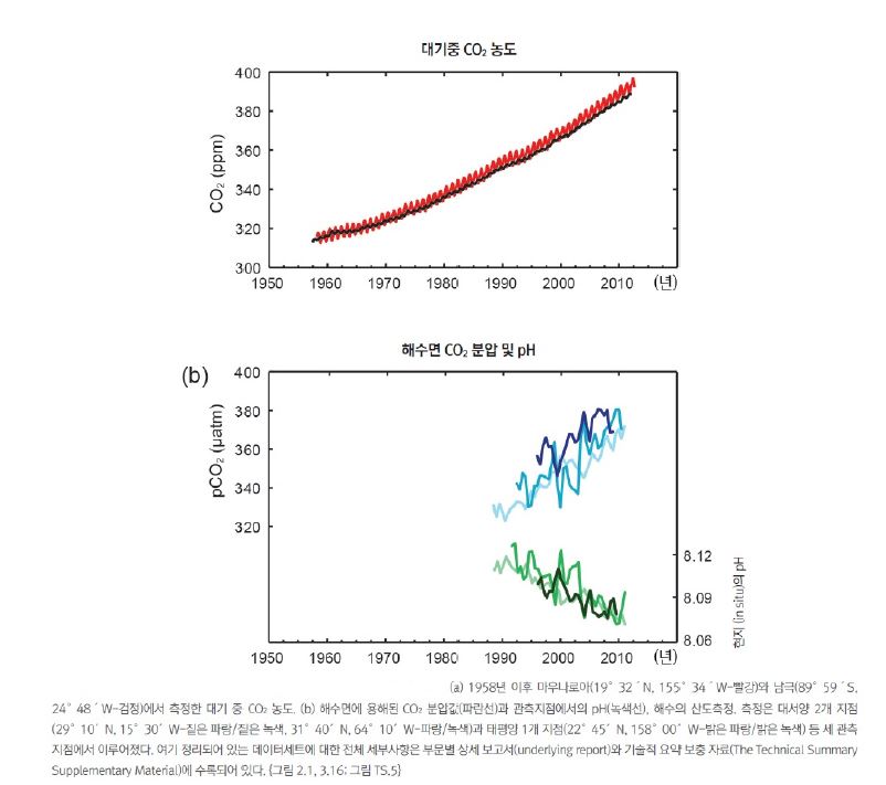 전 지구 탄소순환의 변화를 보여주는 관측 지표