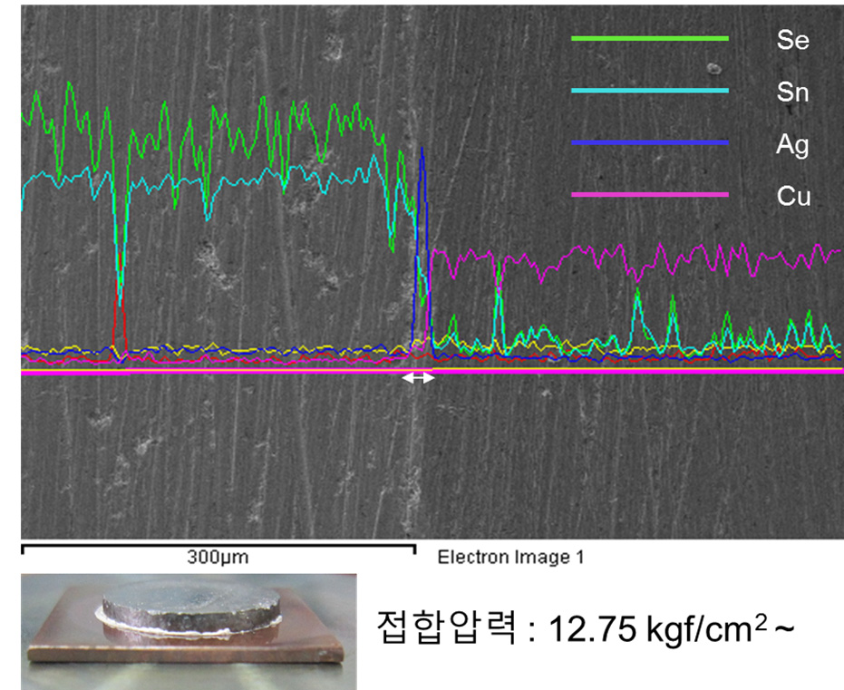 그림 7. Ag bonding layer 확인(SEM-EDS)