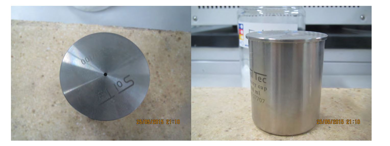 [그림 2-38] 용융염의 고온 밀도를 측정하기 위한 비중컵