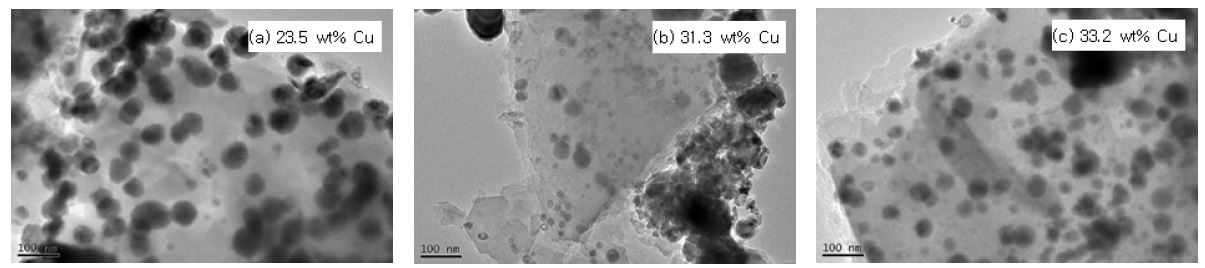 TEM picture of Cu-loaded Eco coal-supported catalyst
