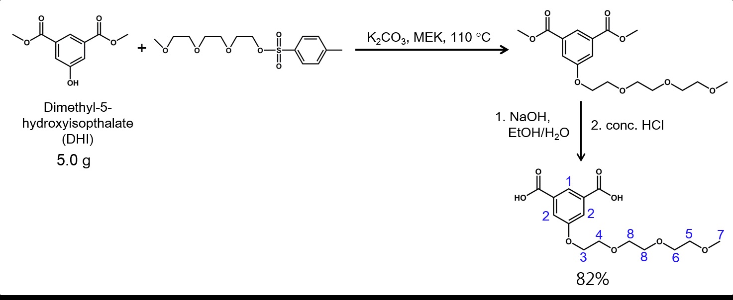 친수성 작용기를 가지고 있는 PEO3-isophthalic acid의 합성