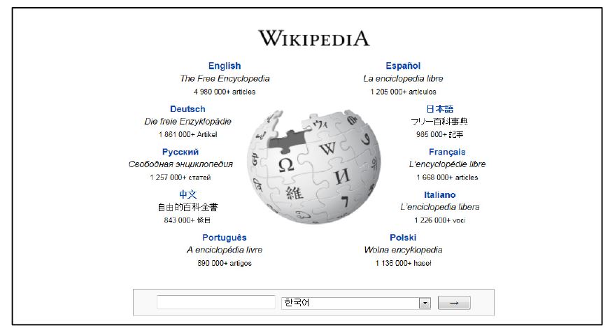 위키(WIKI) 메인 화면