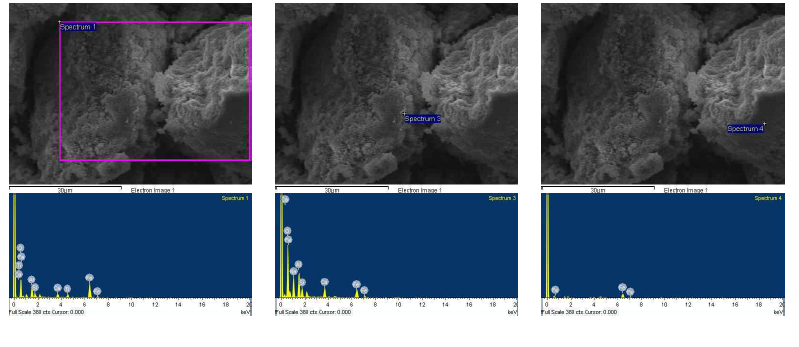 RM-NaOH-5% 시험체의 EDS 분석