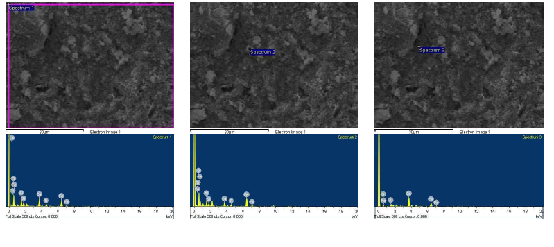 RM-Ca(OH)2-10% 시험체의 EDS 분석
