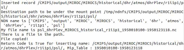 NDN name generation from CMIP5