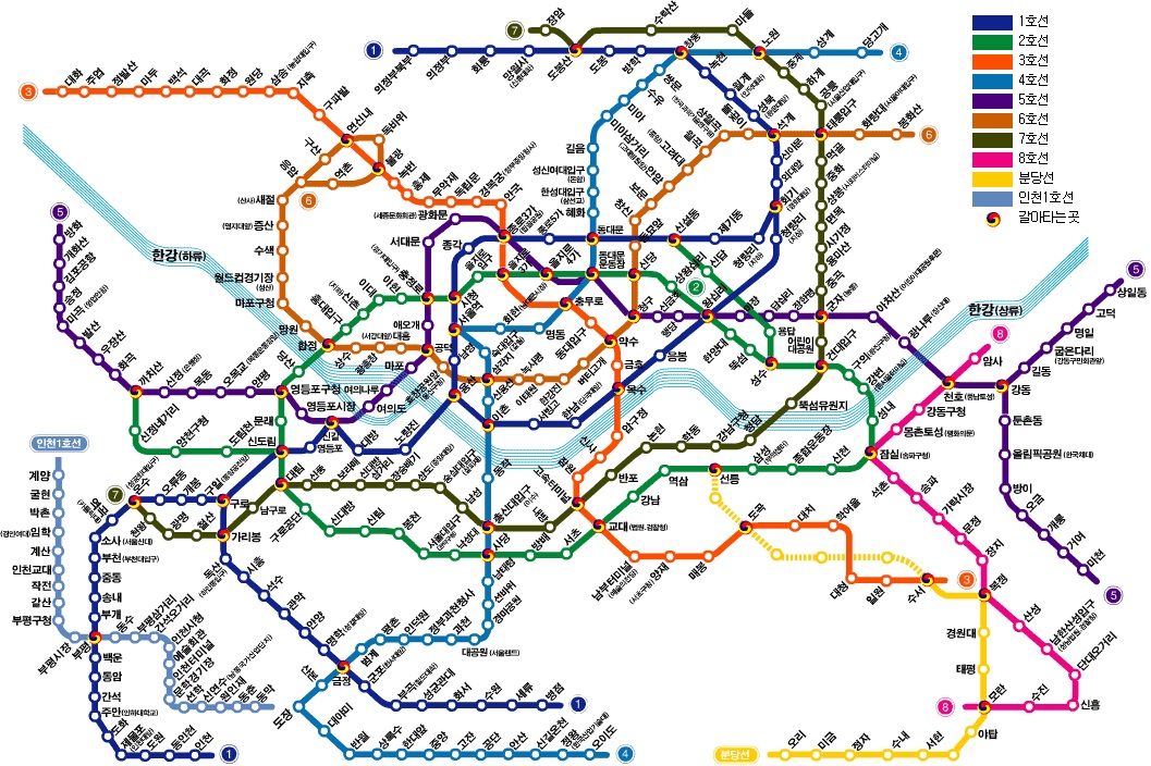 Seoul Metro Map Using Network Technique Data Visualization