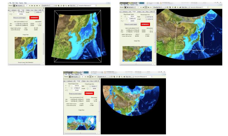 WRF 모형 자료를 이용, 국지 상태의 지도를 전구 지도로 변경하는 과정