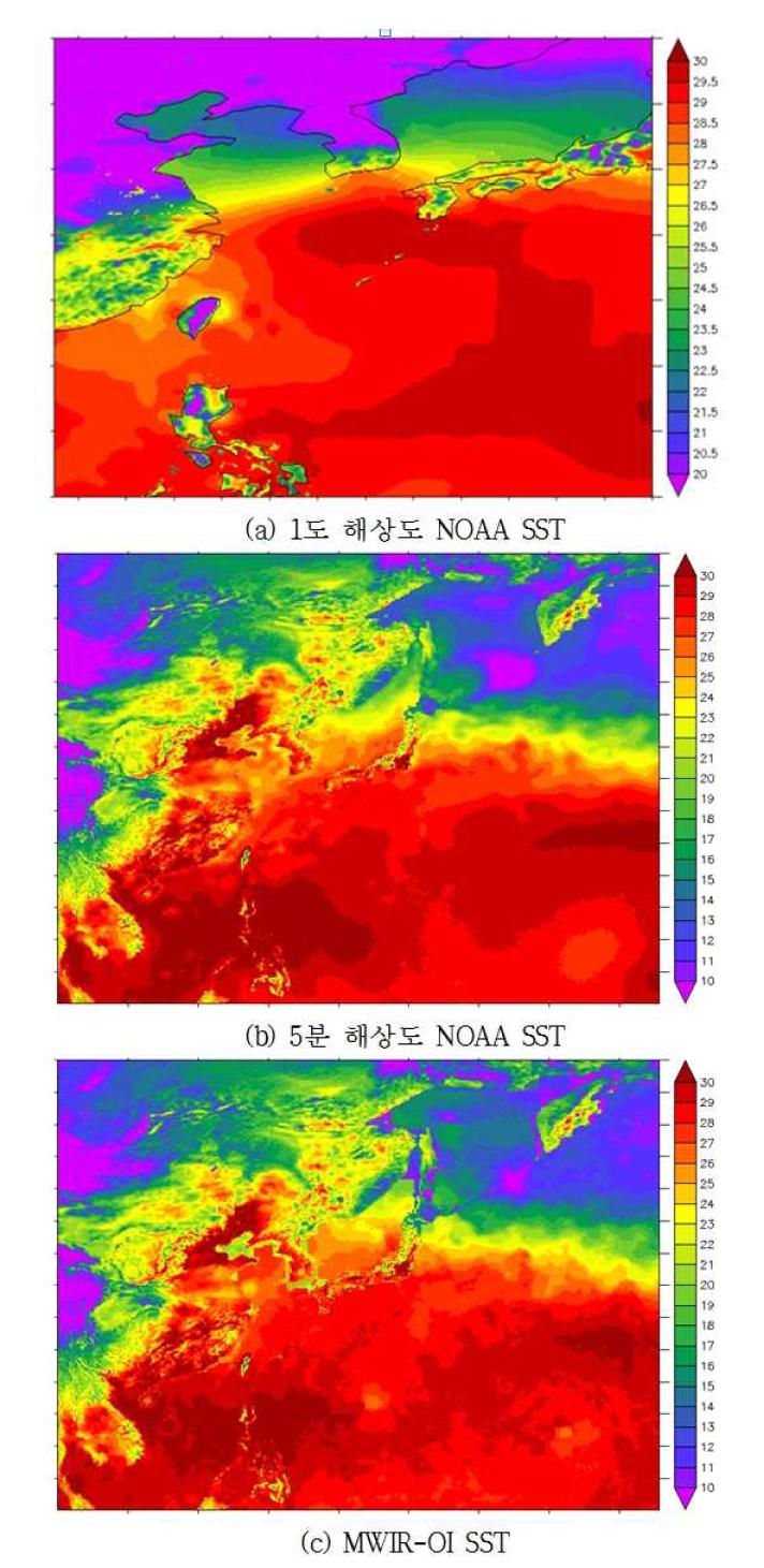 NOAA 및 MWIR 자료 비교.