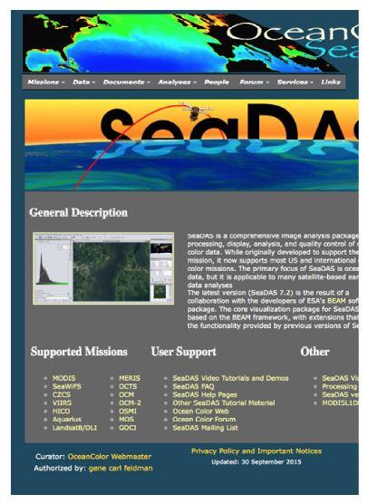 SeaDAS 홈페이지