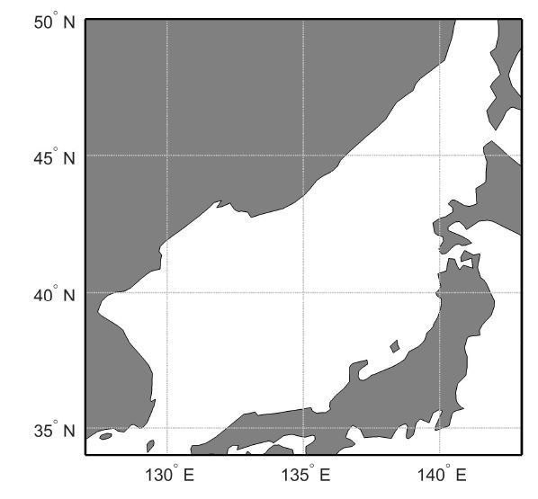 시험 적용 지역 (34-50N, 127-143E)