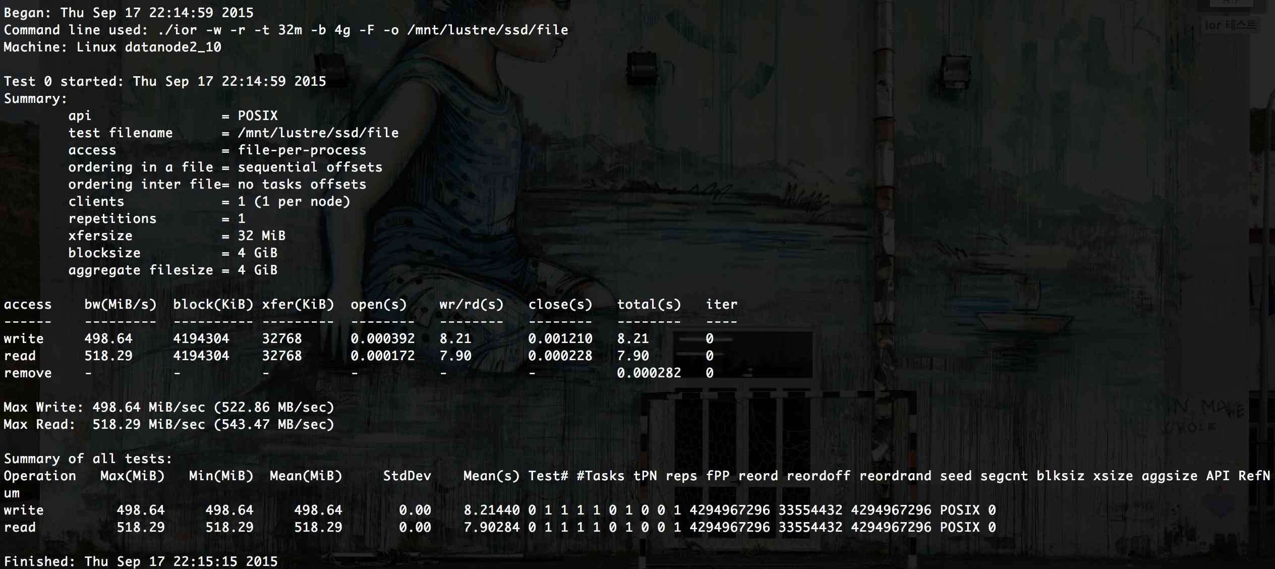 IOR with SSD in 10Gbit Ethernet