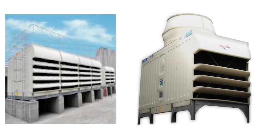 친환경 항균 저소음 개방식 냉각탑과 저소음 백연방지형 냉각탑