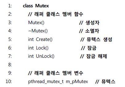 뮤텍스 래퍼 클래스 정의