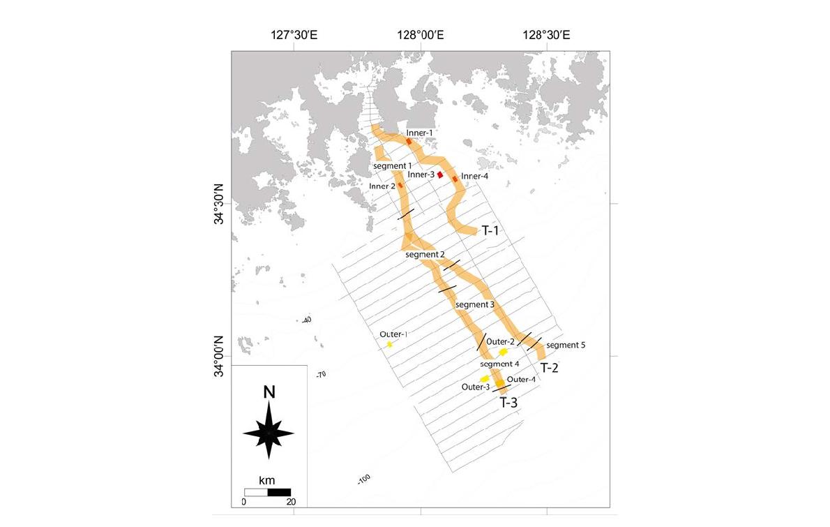 Paelo-seomjin channel trajectory and divison of river features