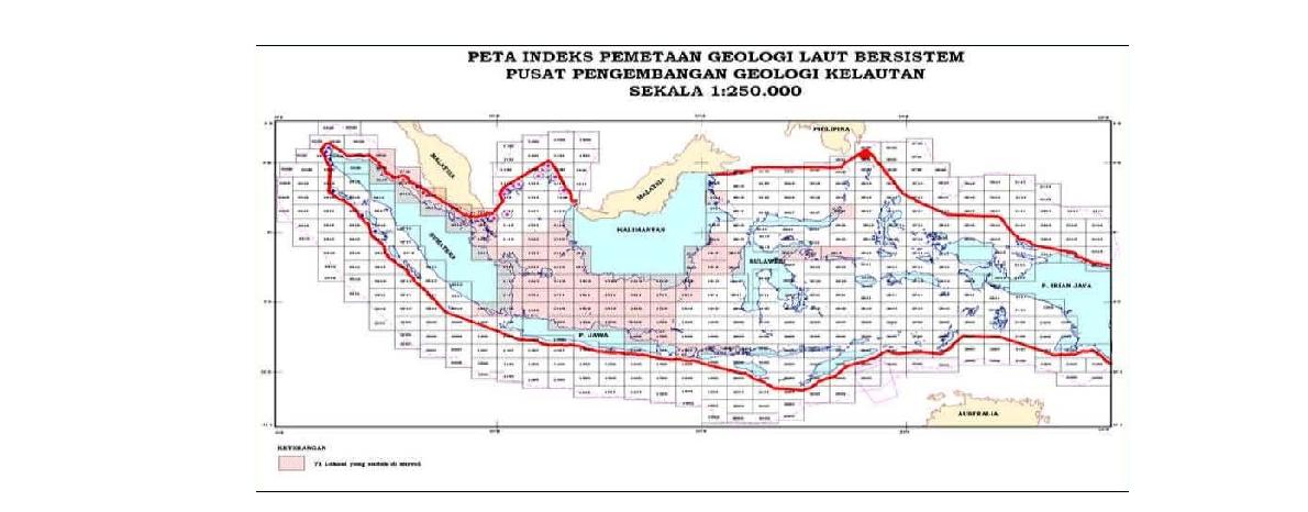 Index map of marine geological mapping in Indonesian Archipelago