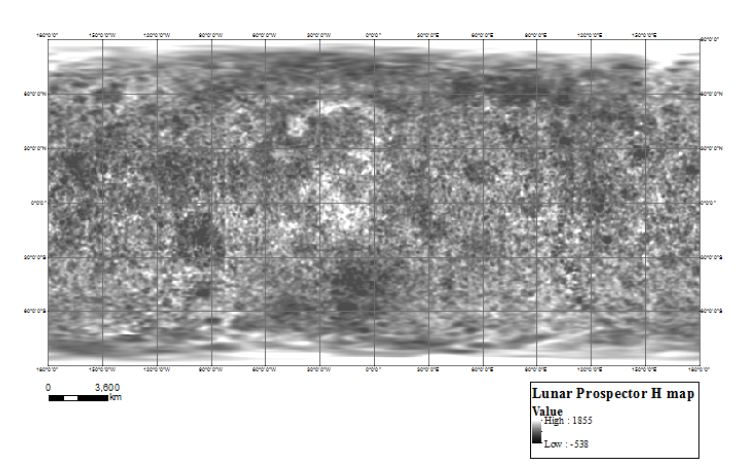 Lunar Image Bases map (Lunar Prospector H map)