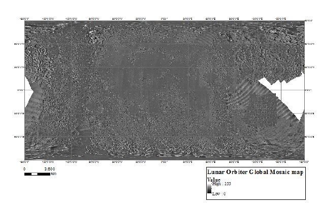Lunar Image Bases map (LO Global Mosaic map)