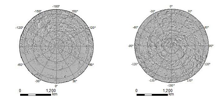 Lunar Geological Renovation map (grascale, I-1062 North, I-1162 South pole)