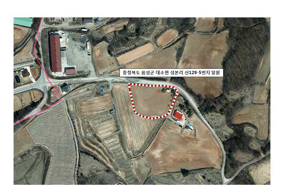 충청북도 음성군 대소면 성본리 산129-5번지 항공사진