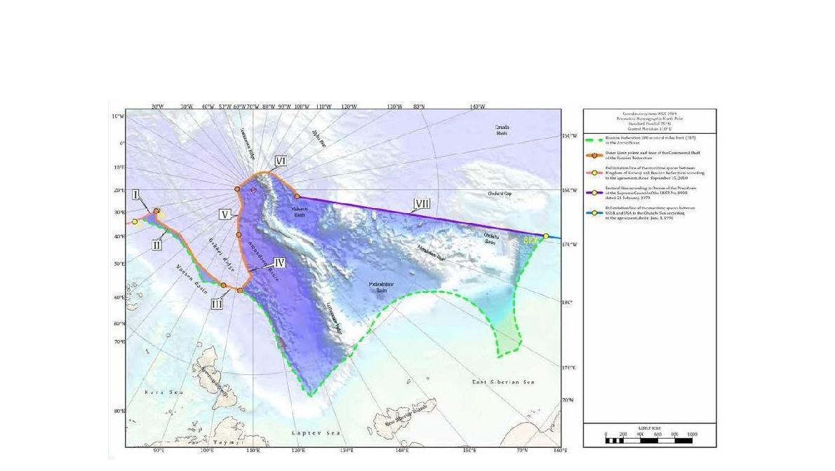 Submitted outer limit of Russian continental shelf in the Arctic Sea.