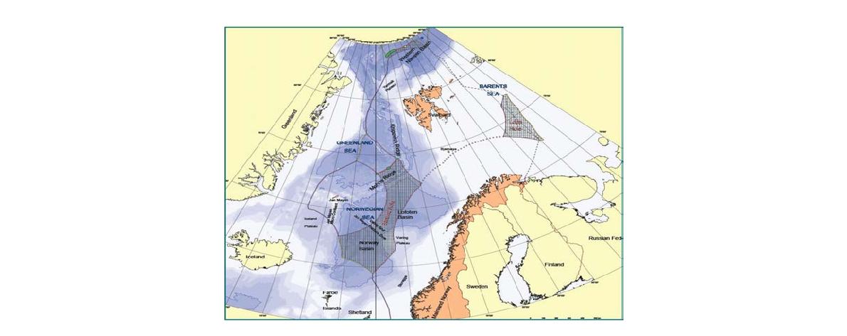 Submitted Norwegian Continental shelf in the Arctic Sea and the Atlantic Ocean.