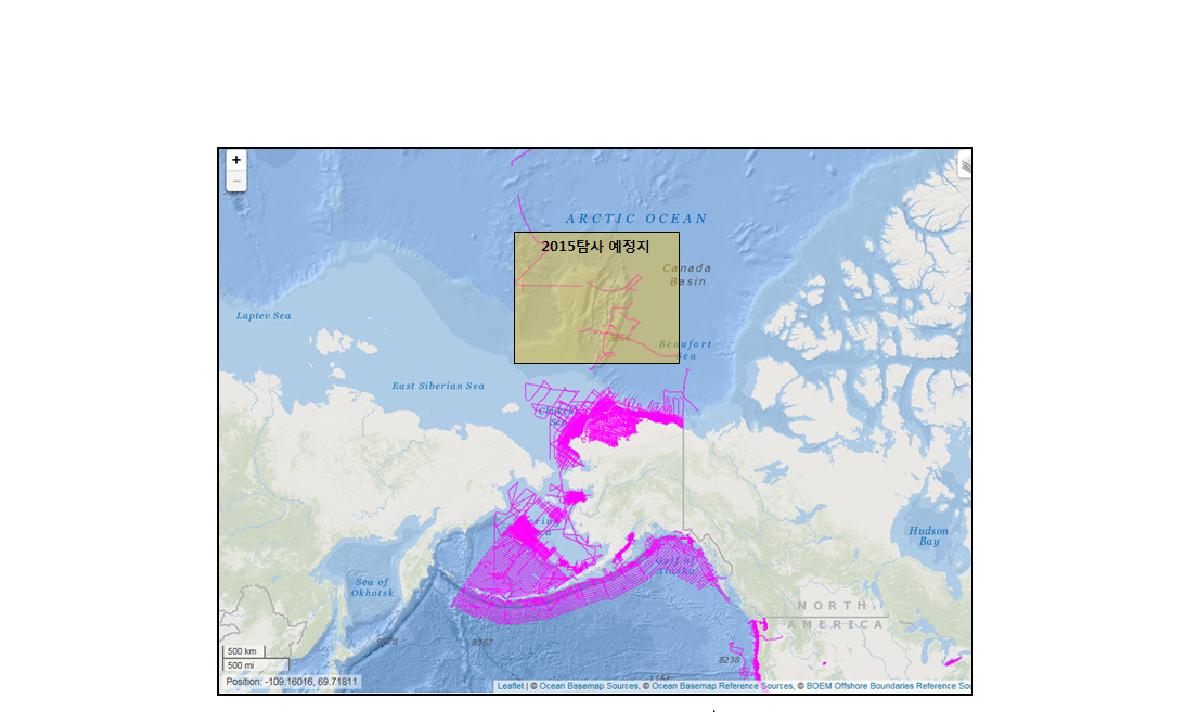 Survey area of 2015 IBRV Araon 2nd Arctic Cruise (ARA06C).