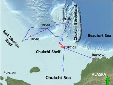 Core location in the Chukchi Sea.
