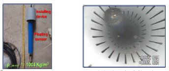 Sea Water Intrusion Monitoring (SWIM) Probe (left) and its capture from borehole televiewer logging (right).