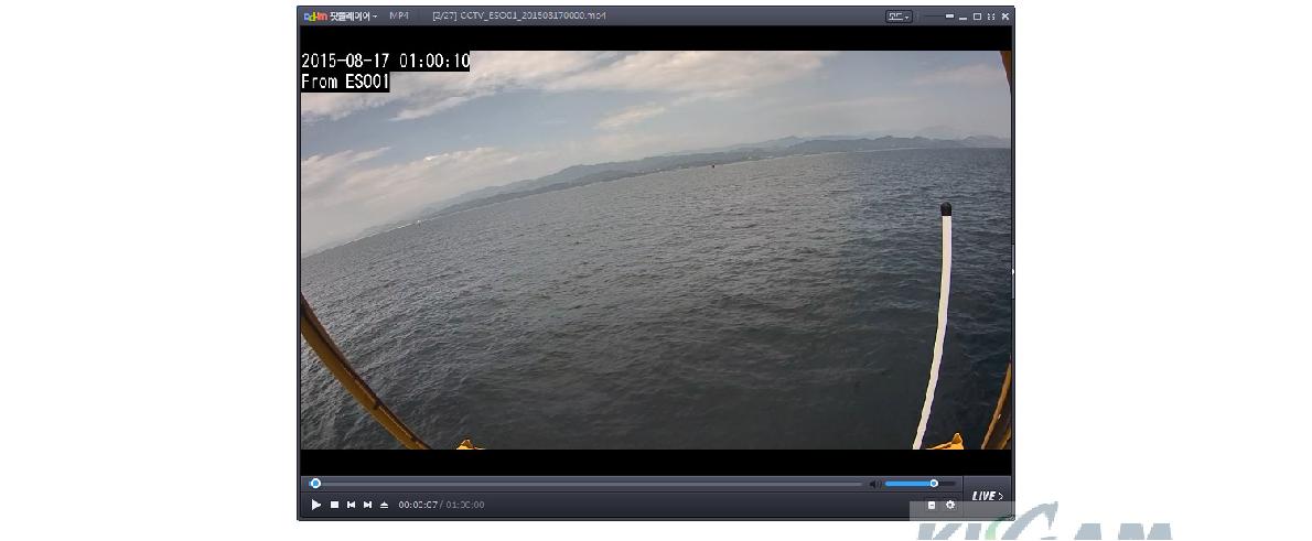 그림 3.3.13 해상 부이에서 촬영된 영상 감시 화면