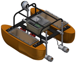 그림 3.4.62 Final 3D Model of Catamaran Type Unmanned Surface Vehicle