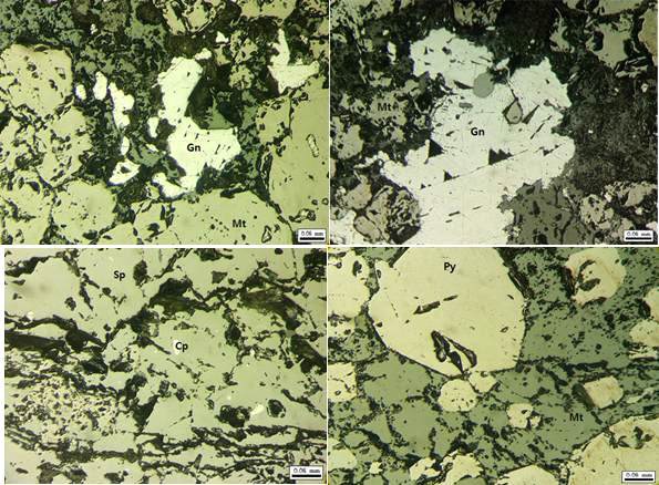 울진광상 본항 광석 광물 현미경 사진