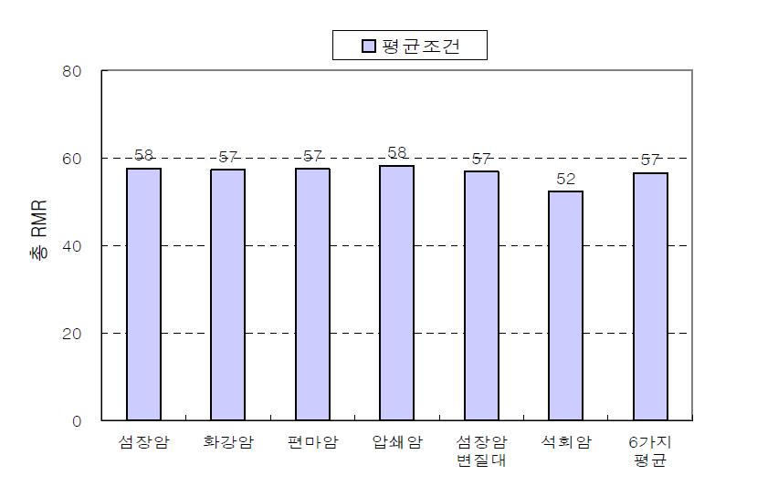 암종별 총RM값의 분포(평균조건일 경우)